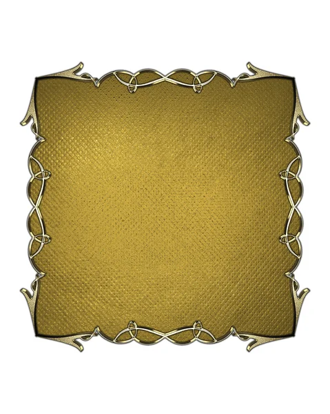 Signo dorado con marco dorado sobre fondo blanco. Plantilla de diseño Sitio de diseño — Foto de Stock