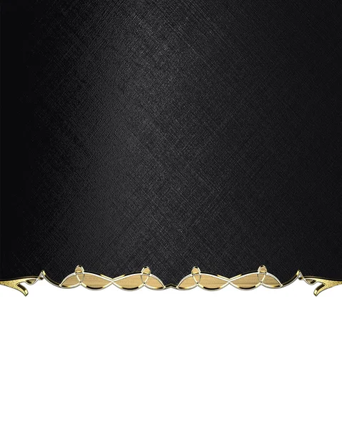 Black grunge background with a white bottom with gold trim. Design template. Design site — Stock Photo, Image