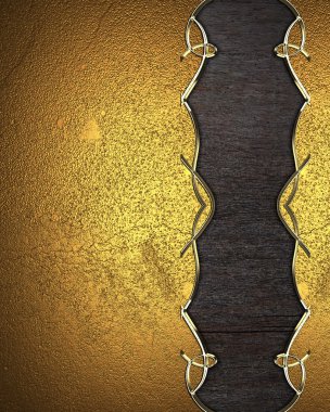 Grunge altın arka plan ile tahta işaret. tasarım şablonu. Tasarım sitesi