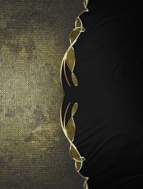 eski püskü eski metal plaka ile altın bir siyah arka plan üzerinde kırpma. tasarım şablonu. Tasarım sitesi