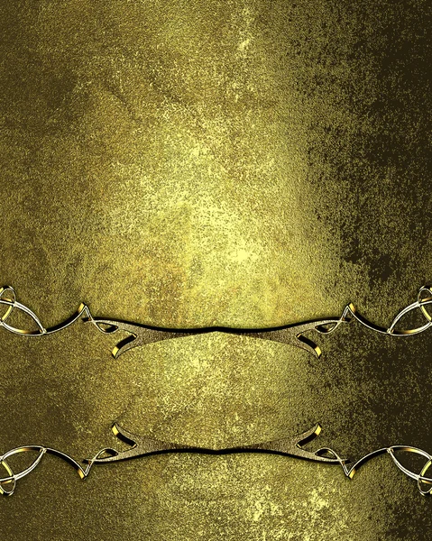 Grunge fondo de oro con signo de oro con adorno de oro. Plantilla de diseño Sitio de diseño — Foto de Stock