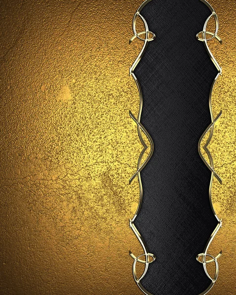 Grunge gouden achtergrond met zwarte uitsparing met gouden patroon. Ontwerpsjabloon. ontwerp site — Stockfoto