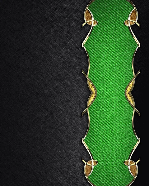 Svart bakgrund med grön skylt med guldmönster. formgivningsmall. design webbplats — Stockfoto