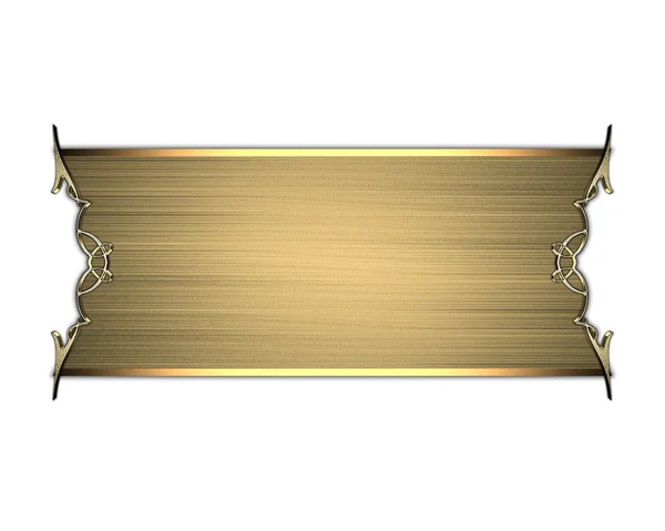 Gouden naamplaatje met goud trim. Ontwerpsjabloon. ontwerp site — Stockfoto