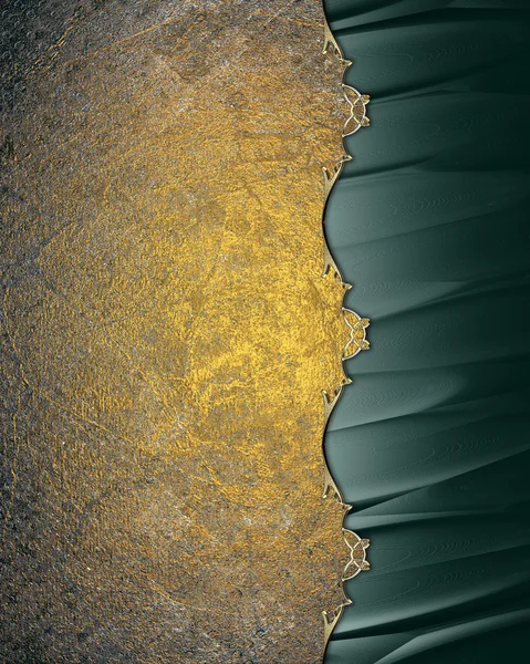 오래 된 노란 배경 녹색 가장자리와 골드 트림. 디자인 서식 파일입니다. 디자인 사이트 — 스톡 사진