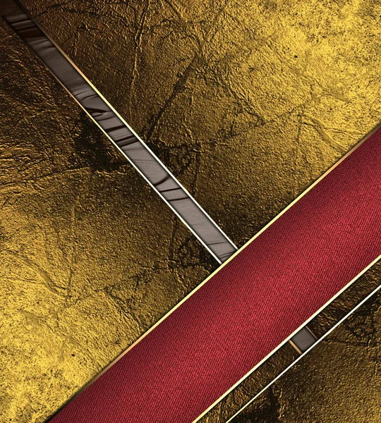 Fondo dorado abstracto y cinta roja. Plantilla de diseño Sitio de diseño —  Fotos de Stock