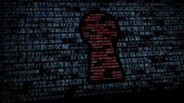 Güvenlik kavramı: hex kodu ve anahtar deliği ikili kod. Cybersecurity