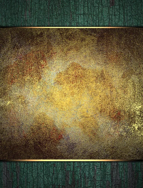 Background of old wood with an old metal plate. Design template. Design site — Stock Photo, Image