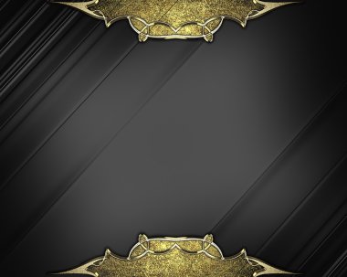 Altın vintage kenarları siyah arka plan. Tasarım şablonu. Tasarım sitesi