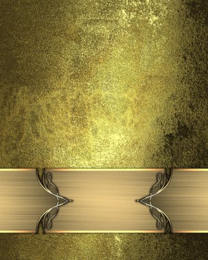 Grunge altın tabak süsleme ile bir işareti ile. Tasarım şablonu. Tasarım sitesi