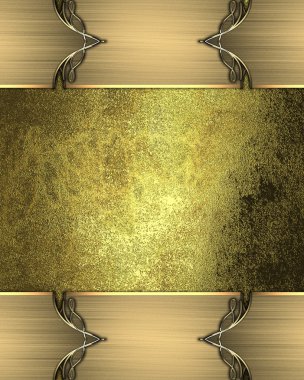 Grunge altın tabak süsleme ile bir işareti ile. Tasarım şablonu. Tasarım sitesi