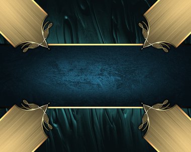 Mavi arka plan ile altın ve Mavi Şerit'in altın kakma. Tasarım şablonu. Tasarım sitesi