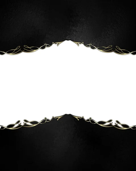 Schwarzer abstrakter Hintergrund mit weißem Ausschnitt. Designvorlage. Designseite — Stockfoto