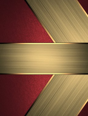 Altın plakalı kırmızı arka plan. Tasarım şablonu. Tasarım site