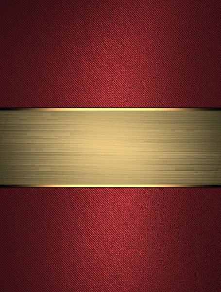 Red background with gold plate. Design template. Design for site — Stock Photo, Image