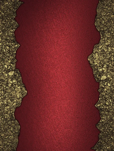 Grunge roter Hintergrund mit goldenen Rändern — Stockfoto