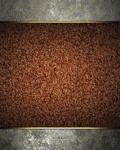 Grunge fondo marrón con una placa de hierro — Foto de Stock