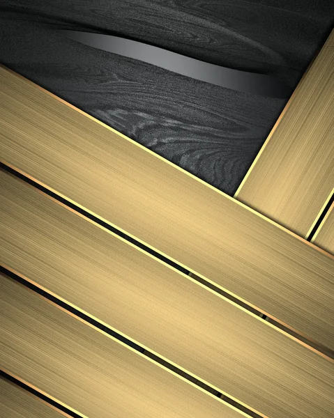 Black background with gold ribbon — Stock Photo, Image