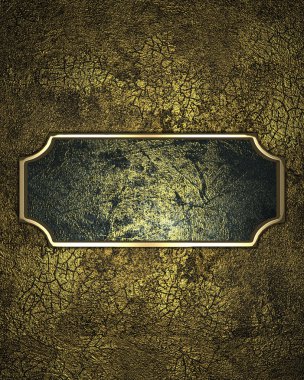 Koyu altın kırık doku karanlık tabela ile. Tasarım şablonu