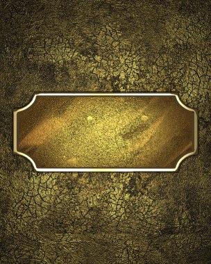 Koyu altın kırık doku altın tabela ile. Tasarım şablonu