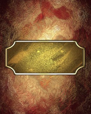 Kırmızı arka plan ile bir işareti ile altın eski püskü yıpranmış etkisi. Tasarım şablonu