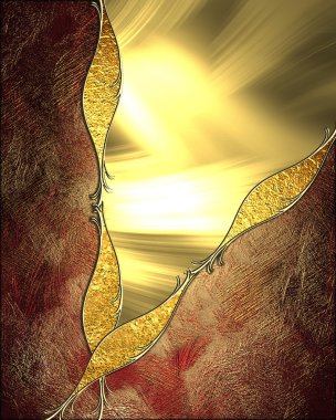 Kırmızı altın doku altın kesme ile soyut