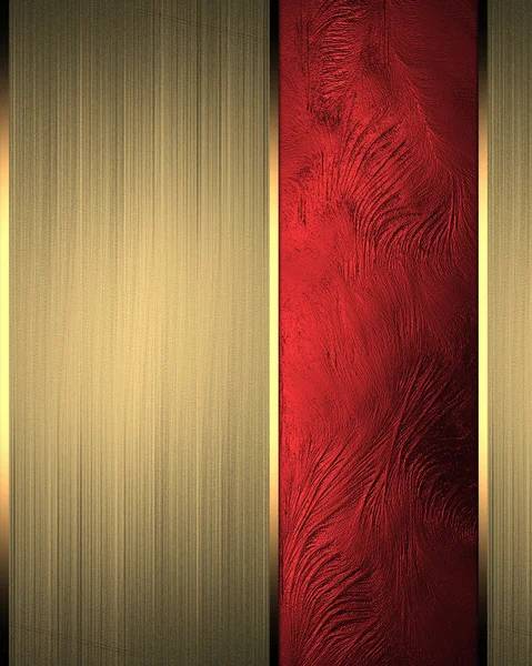 Golden texture with red ribbon — Stock Photo, Image