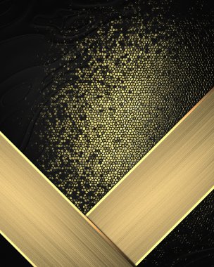 Soyut siyah doku altın şeritler. Şablon