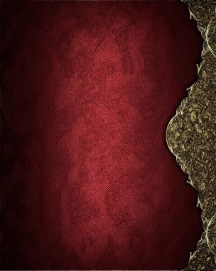 Kırmızı doku altın kenarı ile. Tasarım şablonu.