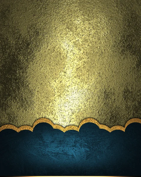 Textura de metal amarillo con inserto azul — Foto de Stock