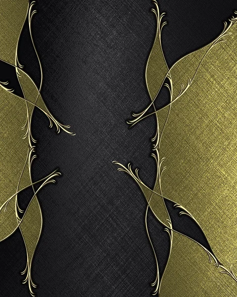 Vzorek abstraktní textury černých textury se zlatým vzorem. Šablona — Stock fotografie