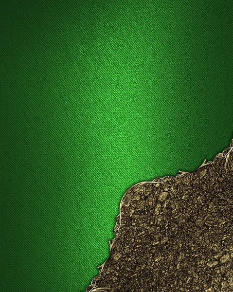 Tekstury zielone ze złotym kącie. Szablon projektu. — Zdjęcie stockowe