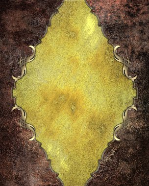 Soyut grunge altın trim altın kenarları ile arka plan. Tasarım şablonu