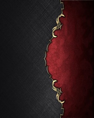 Siyah dokulu kırmızı altın kenarlı ve unsuru kırpın. Tasarım şablonu. Tasarım site