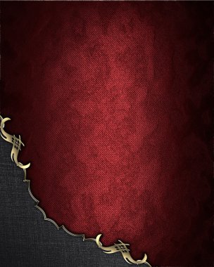 Altın siyah açısı ile kırmızı doku kırpın. Tasarım şablonu. Tasarım site