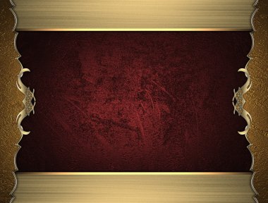 Altın Çerçeve desenli kırmızı zemin üzerine. Tasarım şablonu. Tasarım site
