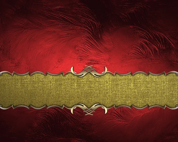 Elemento de textura vermelha com placa de identificação dourada. Modelo de design. Projeto para o site — Fotografia de Stock
