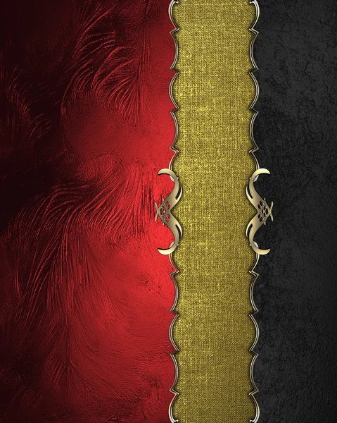 Kırmızı doku ve altın tabela ile siyah doku eleman. Tasarım şablonu. Tasarım site