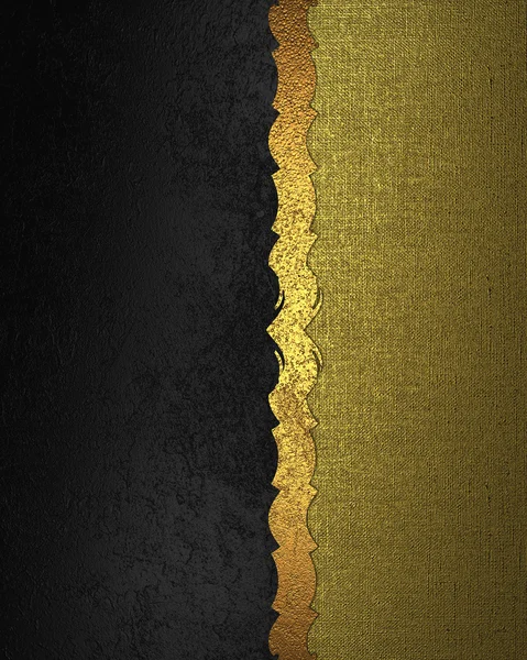 Prvek černá textura se zlatým jmenovkou. Šablona návrhu. Design pro web — Stock fotografie