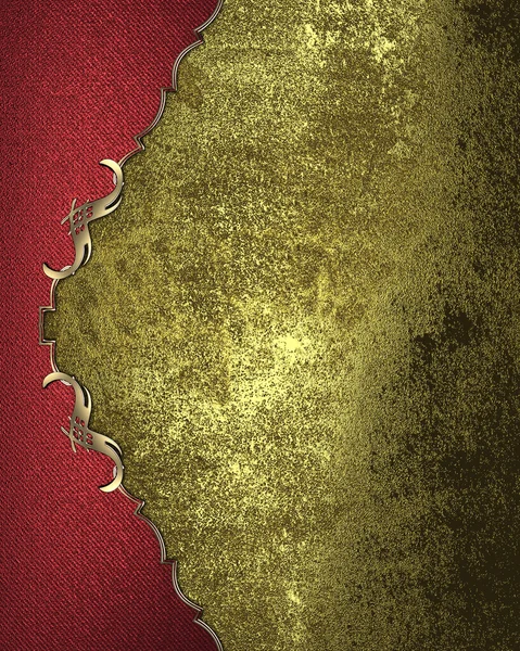 Grunge sfondo oro con un bordo rosso. Modello di progettazione — Foto Stock