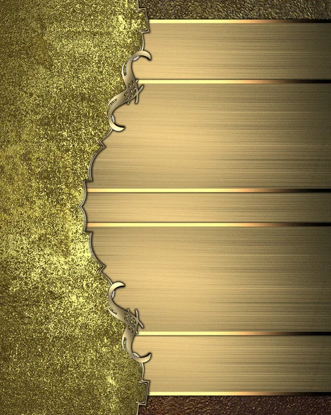 Gold ribbon background with a gold grunge edge. Design template — Stock Photo, Image