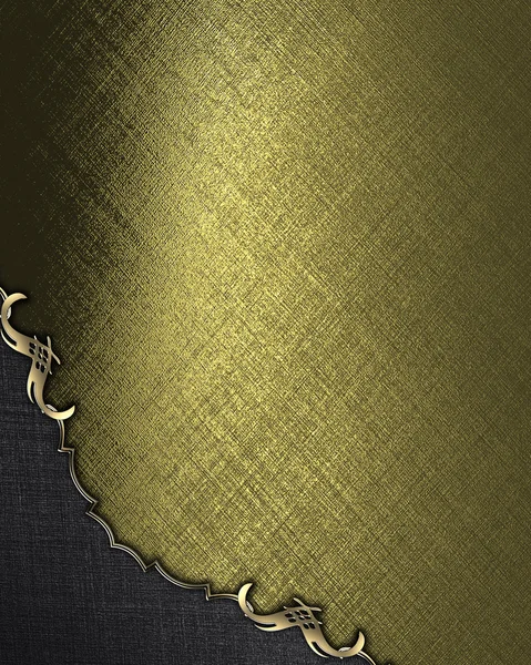 Gold texture with black angle with gold trim. Design template. Design for site — Stock Photo, Image