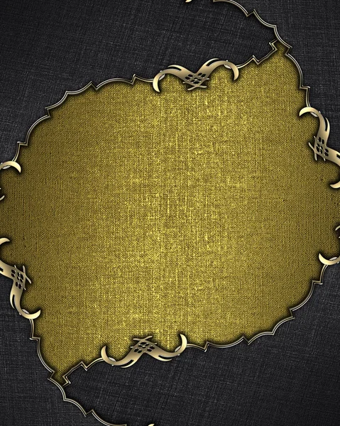 Fondo dorado con borde negro con patrón dorado. Plantilla de diseño Diseño para el sitio — Foto de Stock
