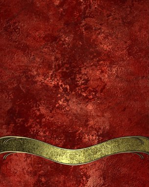 Kırmızı arka plan ile altın şerit. Tasarım şablonu