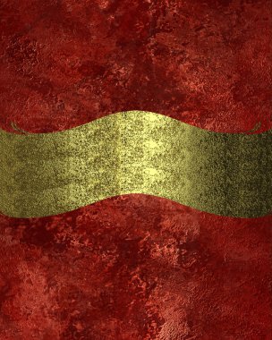 Kırmızı arka plan ile altın şerit. Tasarım şablonu