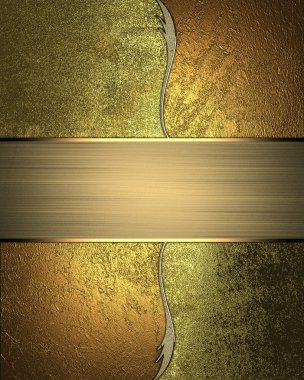 Altın desen ve plaka akmak altın arka plan. Tasarım şablonu