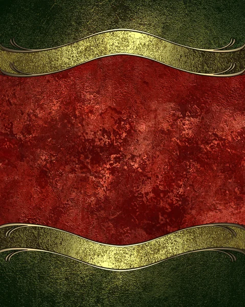 Grüner Grunge-Hintergrund mit rotem Rahmen. Designvorlage — Stockfoto