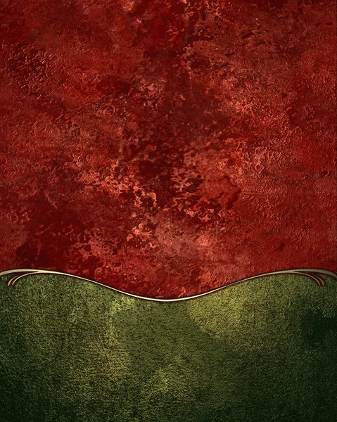 Fondo rojo abstracto con placa verde. Plantilla diseño — Foto de Stock