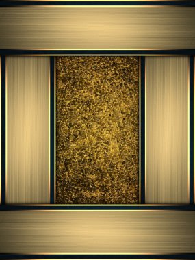 Altın çerçeve ile altın grunge doku. Tasarım şablonu. Tasarım sitesi