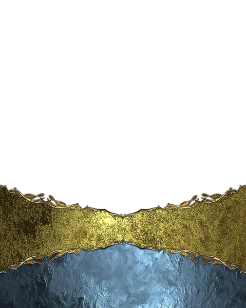 ゴールド トリム孤立した白い背景を持つ抽象ゴールド銘板。デザイン テンプレート — ストック写真